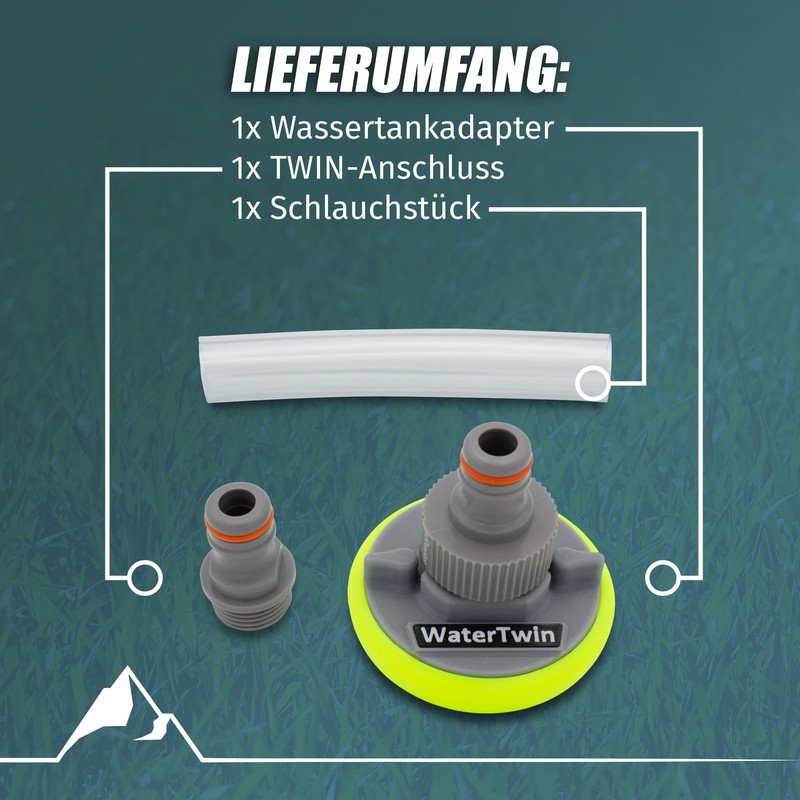 Watertwin Motorhome Water Tank Cap Filling Adapter with Gardena Connection