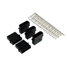 Phobya PSU Power Connector 4Pin Molex Buchse inkl. 4 Pins - 5 Stück Black