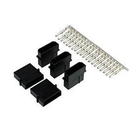 Phobya PSU Power Connector 4Pin Molex Buchse inkl. 4 Pins - 5 Stück Black