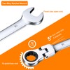 HARFINGTON 2pcs Flex-Head Ratcheting Wrench 18/19mm 180° Rotating Head Metric