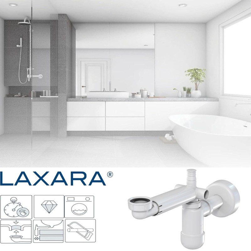 LAXARA Telescopic Siphon for Sink - 1 1/4 Inch Space-Saving