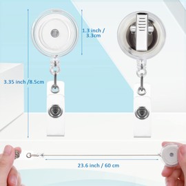 150 Pcs Clear Retractable Badge Reels Bulk with Alligator Swivel Clip on Back by Specialist ID (Clear)