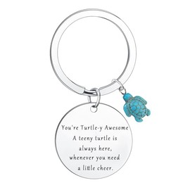 Travel Turtle Gifts for Women Men Sea Turtles Keychain Emotional Positive Turtle Gift for Turtles Lovers Gift Motivational Inspirational Keychain Travel Gifts for Traveler Traveling Safe Present