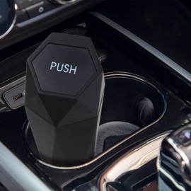 2Pcs Car Trash Can with Lid, Garbage Bin for Women, Cute Interior Accessories for Seat Cup Holder, Organization Car Must Have Essentials Mini Trash Can with Garbage Bag