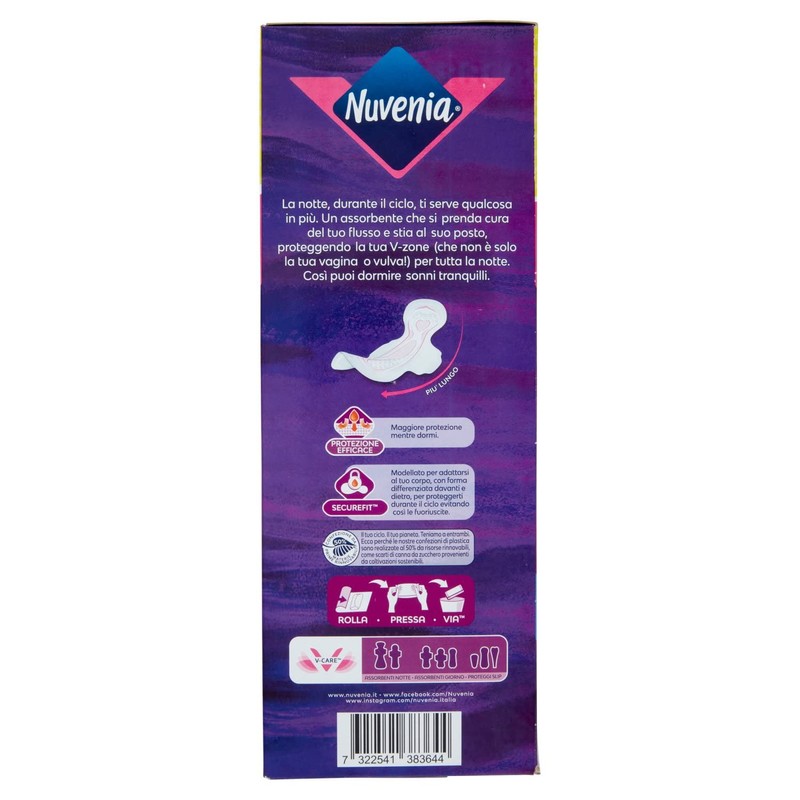 Nuvenia - Ultra Night Absorbent with Wings - Breathable and