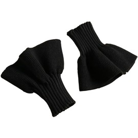 SUZALA Removable Wrist Cuffs False Sleeves for Women Teens, Knitting-black