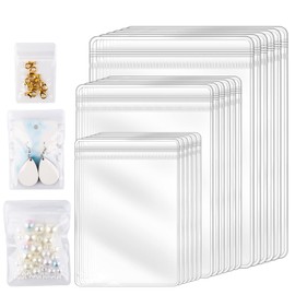 SAVITA 150pcs 3 Sizes Clear Earring Bags, PVC Self-seal Zipper Waterproof Bags Thickened Reusable Storage Pouch for Jewelry Rings Necklace Bracelet