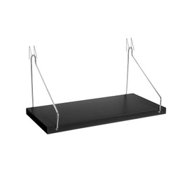 Fabric Walls Cubicle Shelf with Hooks, 11.8' Wooden Cubicle Shelves with Hangers, Cubical Accessories for Work, Office Cubicle Wall Decor, Cubicle Decorations for Women Men Desk (1, Black)