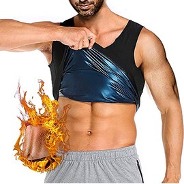 Sauna Vest for Men Workout Vest Sweat Tank Top Premium Heat Trapping Fitting Shirt Blue