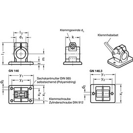 Flange Clamp Connector, Bore 30 mm / Blank