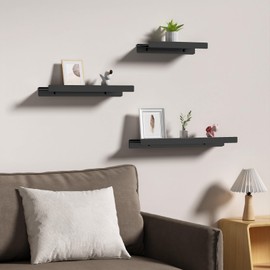 Danpoo Black Floating Shelves for Wall Metal Shelf Wall Mounted Shelves for Bathroom Wall Shelves,12 inch