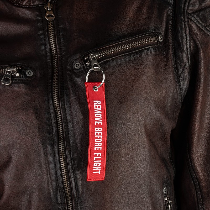 REMOVE BEFORE FLIGHT Keyring, Red / Pack of 5