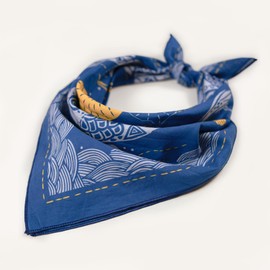 Moss and gear Bandana 100% cotton kerchief, extra soft cotton - for Men & Women cozy Christmas gift(Blue)