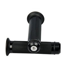 MotorToGo 7/8" CNC Aluminum Black Handlebar Gel Grips with End Caps for 2009 Kawasaki Ninja ZX14