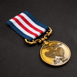 The Commemorative Coin Company Our 30th Pearl Wedding Anniversary Medal in Presentation Case. Long/Distinguished Service and Bravery in the Field. Antique Gold,Silver,Full Size