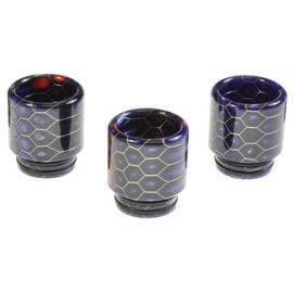 Armerah Snakeskin 810 Drip Tip eCig Mouthpiece Short/Wide Epoxy Resin 3 Pack Purple