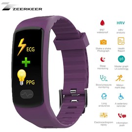 Fitness Tracker, Bluetooth Pulsera inteligente ECG + PPG Presión arterial, Ritmo cardíaco ZEERKEER IP67 Actividad impermeable Health Tracker Pulsera Podómetro con monitor de sueño Reloj inteligente con calorías para hombres, mujeres y niños Teléfonos int