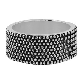 TISHAVI Puzzle Design Wide Band Silver Midi Ring, 925 Solid Sterling Silver Ring Size 7 for Women, Vintage Silver Puzzel Ring Jewelry Gift for Mom Wife Girlfriend Sister