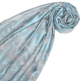 Lorenzo Cana Brands Pashmina Women's Scarf Natural Fibre Floral Flower Stole Scarf Wrap 70 cm x 210 cm - 70 x 210 cm