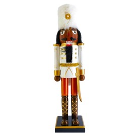 Nutcracker Ballet Gifts African American Soldier Wooden Nutcracker Ballet Figures Decorations Ornaments, Christmas Holiday Decor, 15 inch