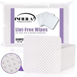 INFILILA - Toallitas para uñas sin pelusas, 540 unidades, superabsorbentes, suaves, quitaplioshs, quitaesmalte de uñas