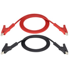 HCFeng Dual Ended Crocodile Alligator Clips Cable Silicone 15A 14AWG Jumper Wires Alligator Clips to Alligator Clip Jumper Wire with Insulators Clips for Electrical Testing Cable [3.3 ft/1m]
