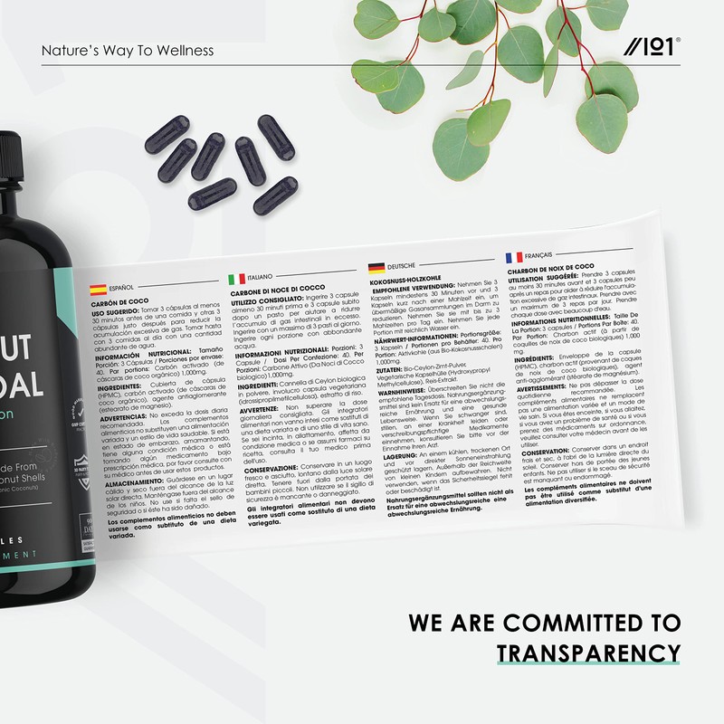 Activated Coconut Charcoal 1000mg | Made from Thai Coconut Shells