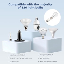 ALUCSET 3 Pack Porcelain Light Socket Extender, Medium Screw Base to Medium Porcelain Extender, E26 E27 to E26 E27 Lamp Bulb Socket Extension Adapter