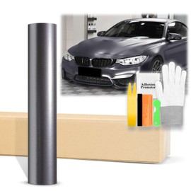 60"x120" (5FTx10FT) Matte Metallic Satin Pearl Charcoal Gray Vinyl Wrap Auto Car Sticker Decal Film Sheet Bubble Free Air Release Technology with Tool Kit