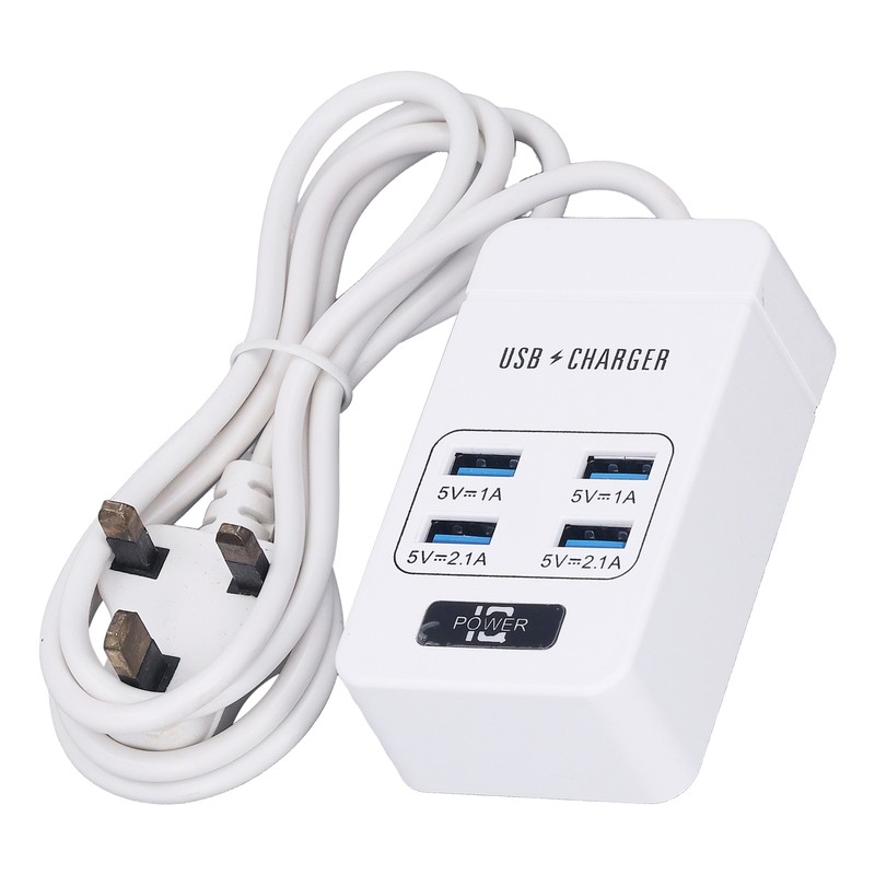 USB Socket Outlet Smart Fast Charging Multifunctional Portable White Small
