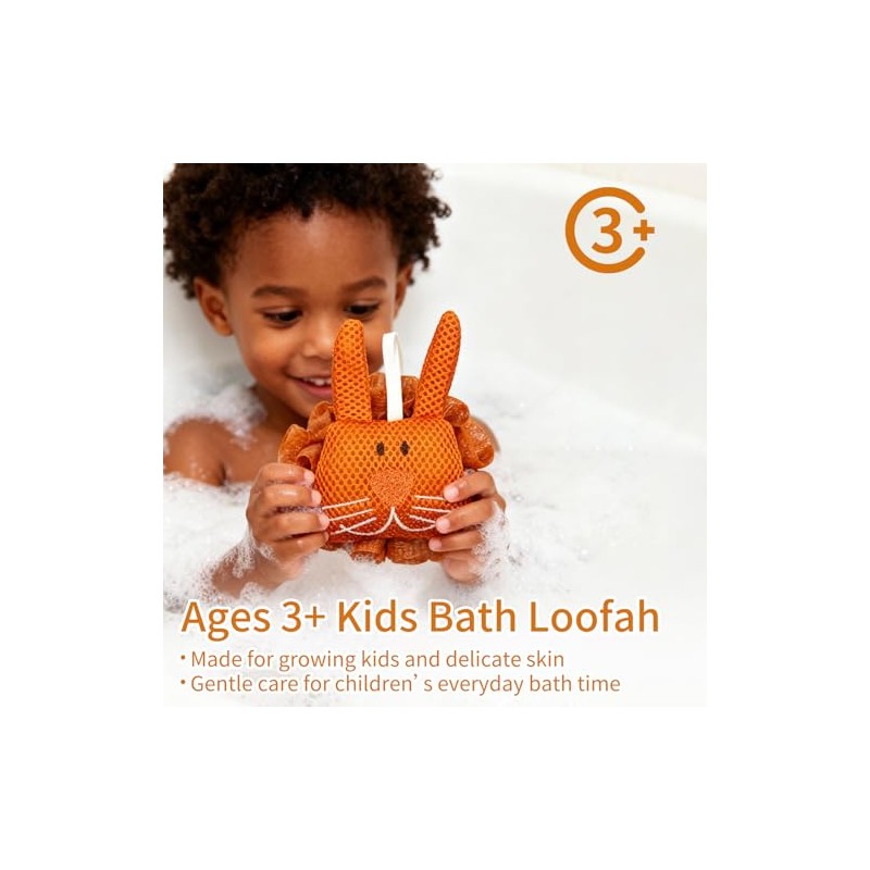 Esponja Baño Infantil Ducha Malla Suave Niños Diseño Tortuga Conejo