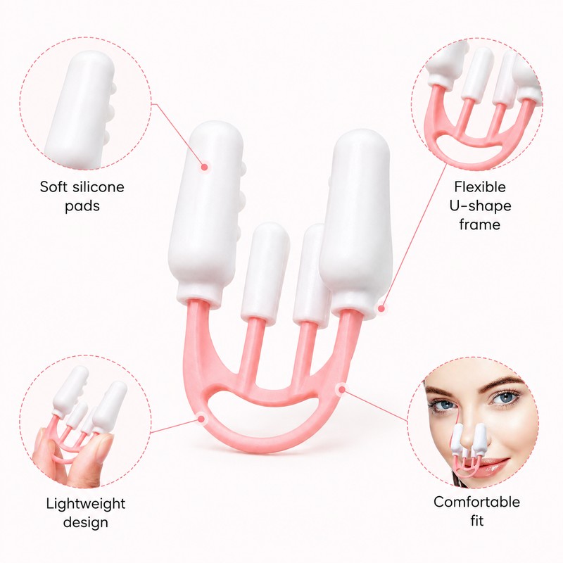 Silicone Nose Shaping Clip Set for Beauty Routines – Portable
