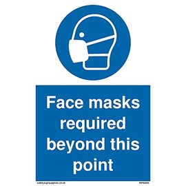 Pack of five - Face masks required beyond this point Sign - 100x150mm - A6P