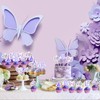 JOYMEMO 36Pcs Purple Floral Quinceanera 15th Birthday Cupcake Toppers, Mis