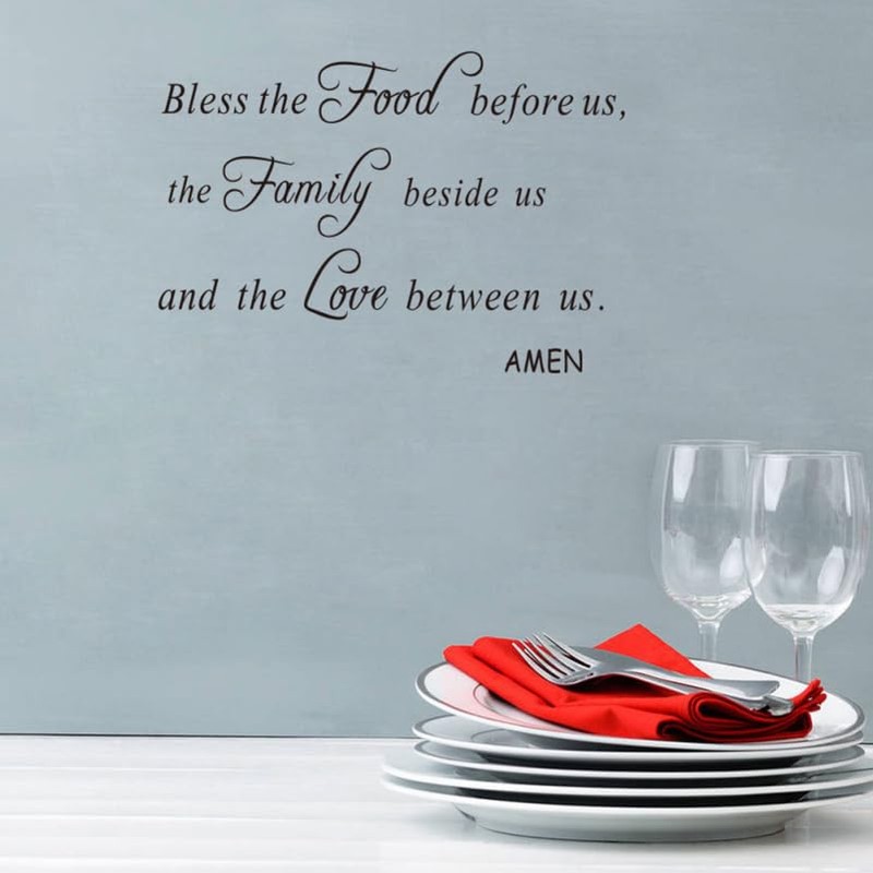 HOMSFOU Family God Home Decor Blessing Amen Quote Wall Decal