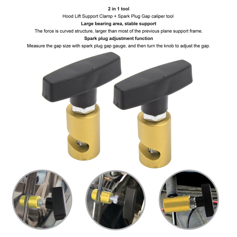 2pcs Lift Support Clamp Hood Strut Clamp and Spark Plug