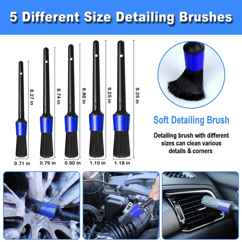 Windshield Cleaner Tool, 15Pcs Car Interior Detailing Kit, Car Cleaning
