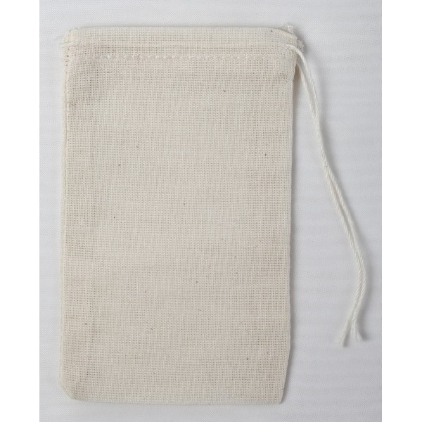 Natural Cotton Muslin Drawstring Bags 3x5 Inches (7x12 cm) 100 Count