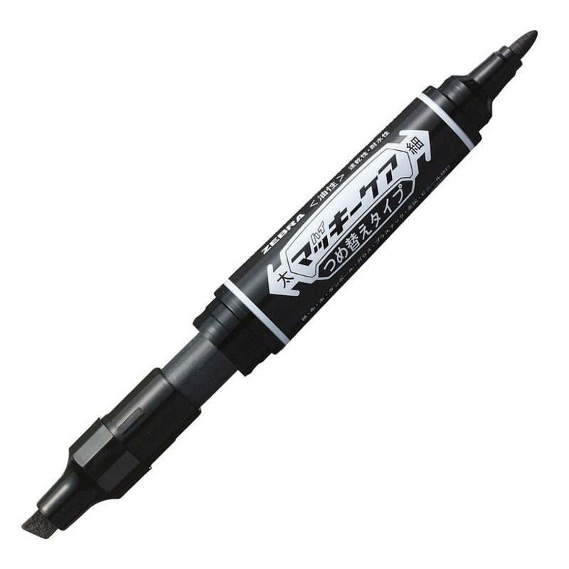 Zebra Permanent Marker, High Macky Care, Replacement Type, Black, 5.5