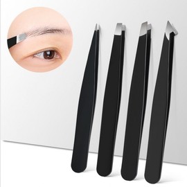 4-Piece Precision Tweezer Set for Eyebrow & Fine Hair Trimming 4-Piece Set