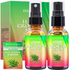 BEHAPRO Rosemary Oil, Hair Growth Serum, Heat Protectant Spray, Biotin Argan Oil Products for Thinning Hair & Hair Loss Treatment, Gifts for Women, Men