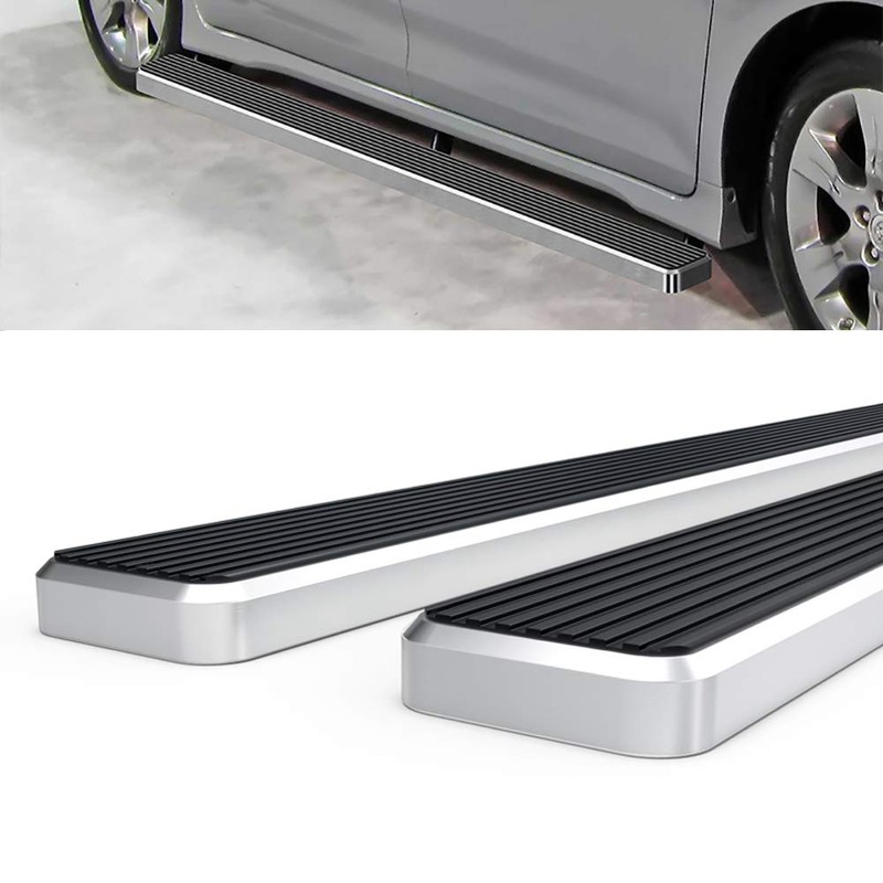 HD Ridez Running Board Side Step Bars 6" Silver Compatible