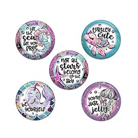 Cute Locker Magnets for Teens - 5 Inspirational Under The Sea Animal Sayings - Turtley Cute - Whiteboard Office or Fridge - Funny Magnet Gift Set (Sea Animals)
