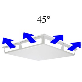 Elima-Draft® Commercial 45° Way Air Deflector Vent Cover for 24" x 24" Diffusers (HVAC Diffuser)