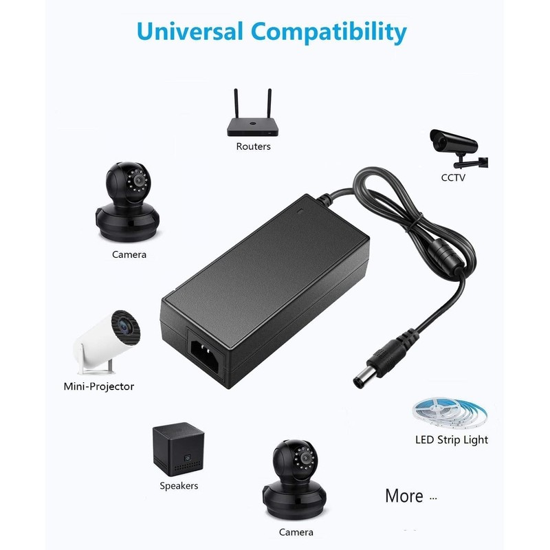 24V DC Power Supply 2A AC Adapter, 100-240 50/60Hz Desktop