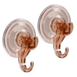 Strong Suction Cup Hooks, Vacuum, 4 Pieces, Load Capacity 6.6 lbs (3 kg), Wall Hook, Repeatedly, Wall Hook, Won't Scratch, Bathroom, Bath, Kitchen, Office, Living Room, ABS Resin, Transparent, Orange