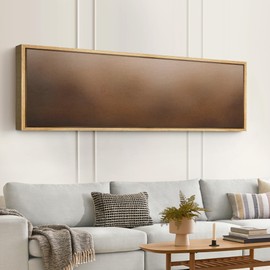 SIGNFORD Large Framed Canvas Print Wall Art Abstract Earthy Gradient Warm Brown Tones Illustrations Modern Art Calm Warm for Living Room, Bedroom, Office - 60"x20"