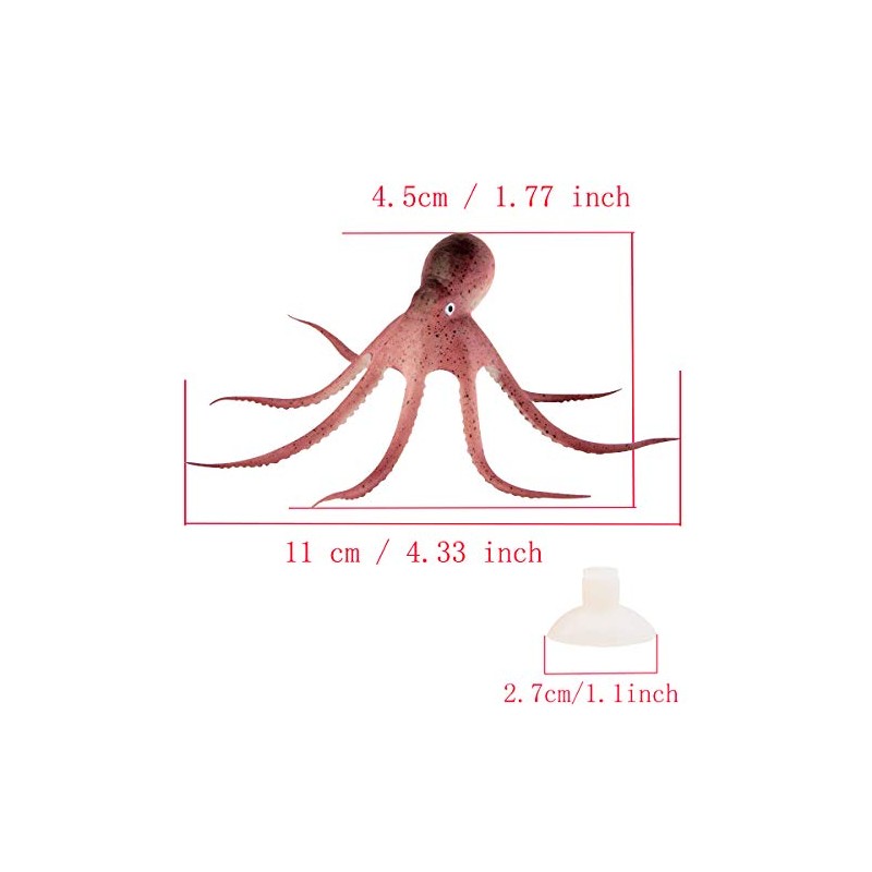 COMOK Lifelike Silicone Artificial Moving Floating Octopus Ornament with Suction