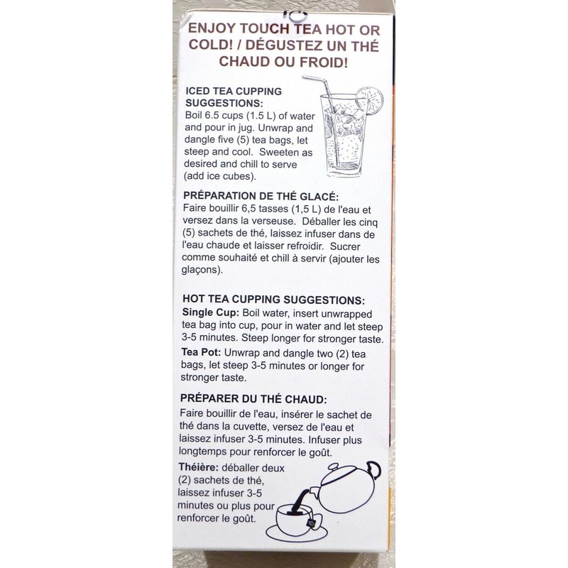 Touch Organic BLUEBERRY WHITE Tea Bags, 40 Bags, 2.5 oz