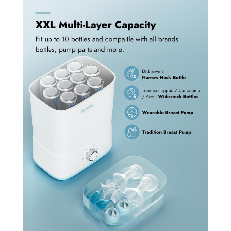Papablic Baby Bottle Sterilizer and Dryer Pro, Esterilizador De Biberones,